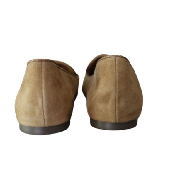 J. Crew Women Size 7.5 Camel Faux Suede Smoking Tassel Slip On Loafers Office - Picture 3 of 9